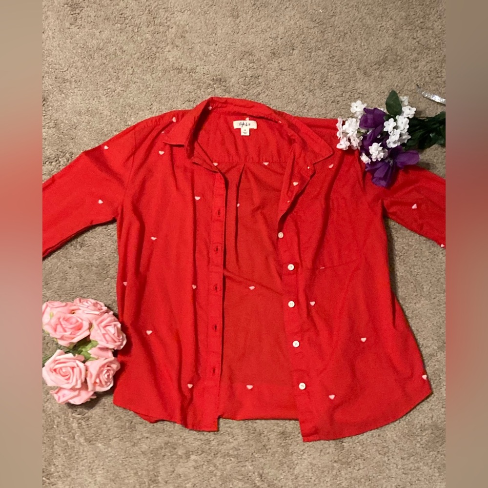 valentines button down size medium